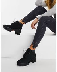 Botines negros con tacón y cordones Kinsley Timberland de Caucho de color  Negro | Lyst
