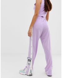 Adicolor Adibreak - Pantaloni viola con bottoni a pressioneadidas Originals  in Materiale sintetico di colore Viola | Lyst
