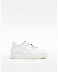 Beige suède dad sneakers met panterprint - Dames | MANFIELD
