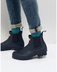 Botas chelsea en azul marino Original HUNTER de Caucho de color Azul para  hombre | Lyst