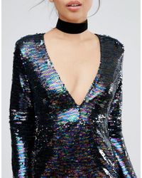 asos sequin wrap mini dress