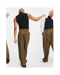 Pantaloni eleganti extra larghi a vita alta ruggine di ASOS da Uomo | Lyst