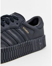 adidas Originals Leather Samba Rose Trainers In Triple in Black - Lyst