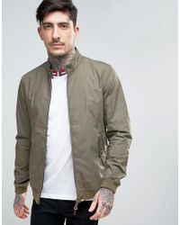 Pretty Green Cotton Dalton Harrington Jacket Slim Fit In Khaki Green for  Men - Lyst