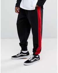 black and red joggers mens