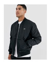Lacoste Synthetic Bomber Jacket in Black for Men - Lyst