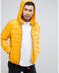 mens mustard puffer coat 