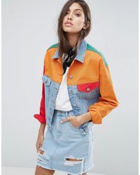 multicolor jean jacket