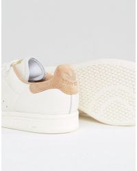 adidas originals off white stan smith sneakers with tan trim