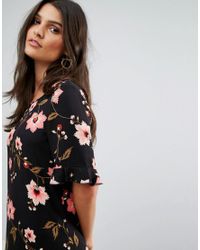 frill vero shift moda sleeve floral dress