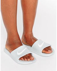 nike grey sliders