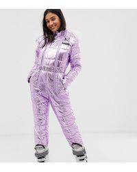 metallic ski suit
