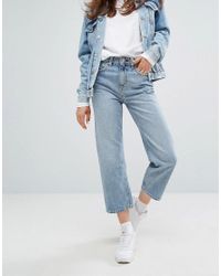 weekday voyage crop mom jean in spring blue