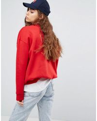 Tommy Hilfiger Denim Tommy Jeans 90s Capsule Logo Sweatshirt in Red | Lyst