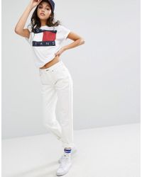 Tommy Hilfiger Denim Mom Jean in White | Lyst