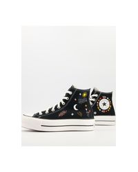 Zapatillas negras bordadas chuck taylor all star lift Converse de Caucho de  color Negro | Lyst