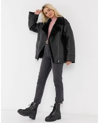 borg aviator jacket womens