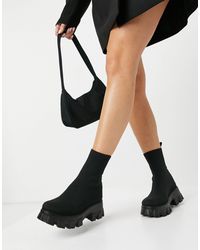 Botas estilo calcetín negras con suela gruesa trust Public Desire de color  Negro | Lyst