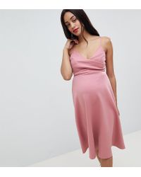 scuba cami prom midi dress