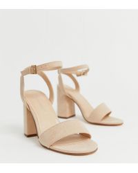 wide fit barely there block heels