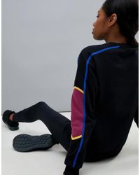 South Beach Blue Stripe Sleeve Sweatshirt