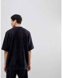 adidas Originals Adicolor Velour T-shirt In Oversized Fit In Black Cy3548  for Men - Lyst