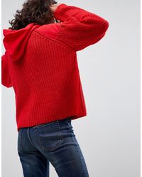Pull capuche en maille et molleton ASOS en coloris Red