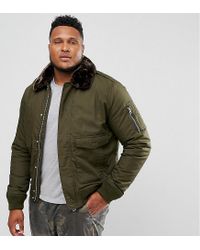 mens green jacket with fur collar