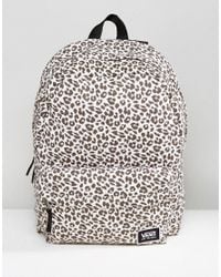 vans black leopard print backpack