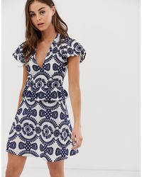 green frill wrap dress
