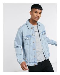 Giacca di jeans azzurraBershka in Denim da Uomo colore Blu | Lyst
