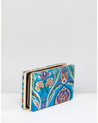 ASOS Multicolor Chinoiserie Zip Around Box Clutch Bag