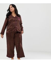 Savage X Fenty Curvy Animal Print Satin Pyjama Bottoms In Brown Lyst