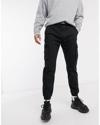 Joggers Bershka de Denim de color Negro para hombre | Lyst