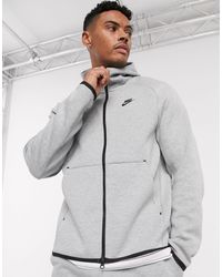 Nike Tech Fleece Full-zip Hoodie in Dark Grey & Black (Grey) for Men - Lyst
