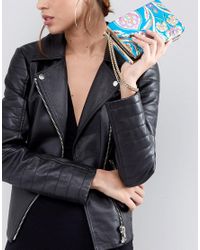 ASOS Multicolor Chinoiserie Zip Around Box Clutch Bag