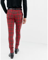 red plaid chinos