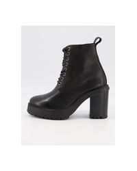 Botas negras con tacón, plataforma y cordones ASOS de Cuero de color Negro  para hombre | Lyst