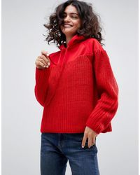 Pull capuche en maille et molleton ASOS en coloris Red