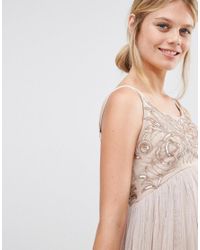 maya cami strap maxi dress with tulle skirt and embellishment