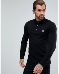 hugo boss long sleeve polo black