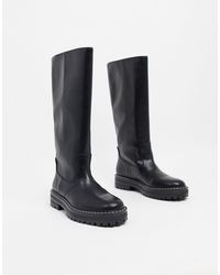Botas altas negras planas Mango de color Rosa | Lyst