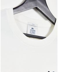 Lacoste Oversized T-shirt With Logo Pocket Detail in White for Men 