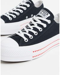 Zapatillas negras con corazón y plataforma Chuck Taylor Lift Converse de  Caucho de color Negro | Lyst
