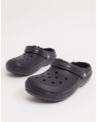 black classic lined crocs