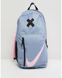 nike blue large logo backpack