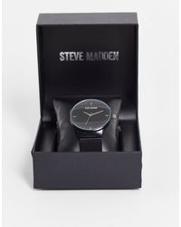 Steve Madden Horloge Met Mesh Bandje in het Zwart voor heren - Lyst