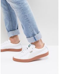 puma blanche semelle marron