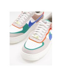 Air force 1 shadow - sneakers pietra e blu di Nike in Bianco | Lyst