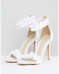 white ruffle heels